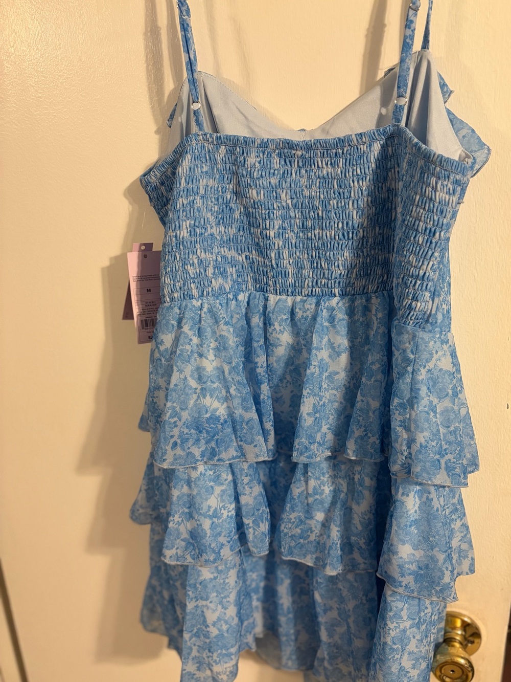 wild fable Light Blue Floral Ruffle Tiered Mini Dress - Picture 4 of 4